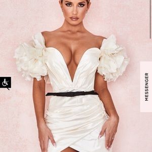 House of CB IVORY ORGANZA MINI DRESS